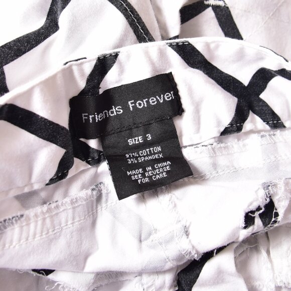 Friends Forever Women's Knee Pants Black & White Size 3 - Picture 5 of 8
